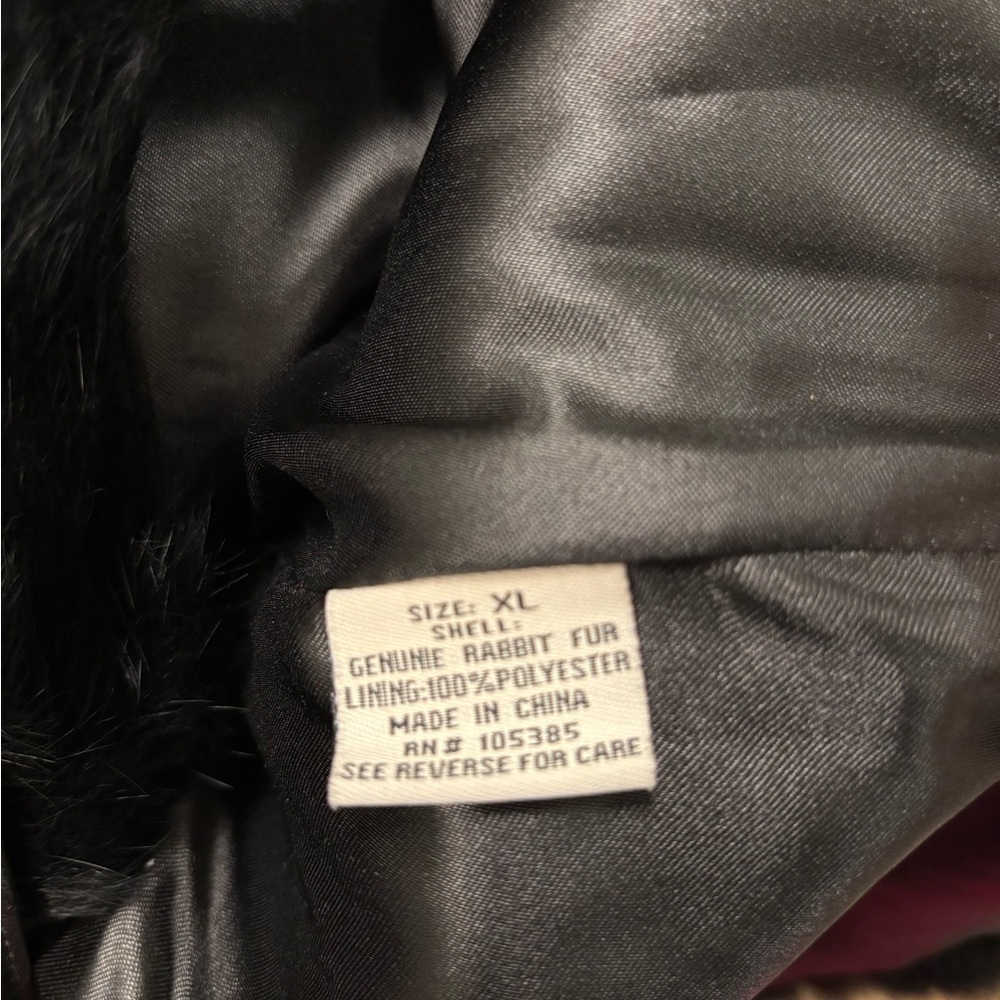 Black rabbit fur vest XL - Picture 7 of 7